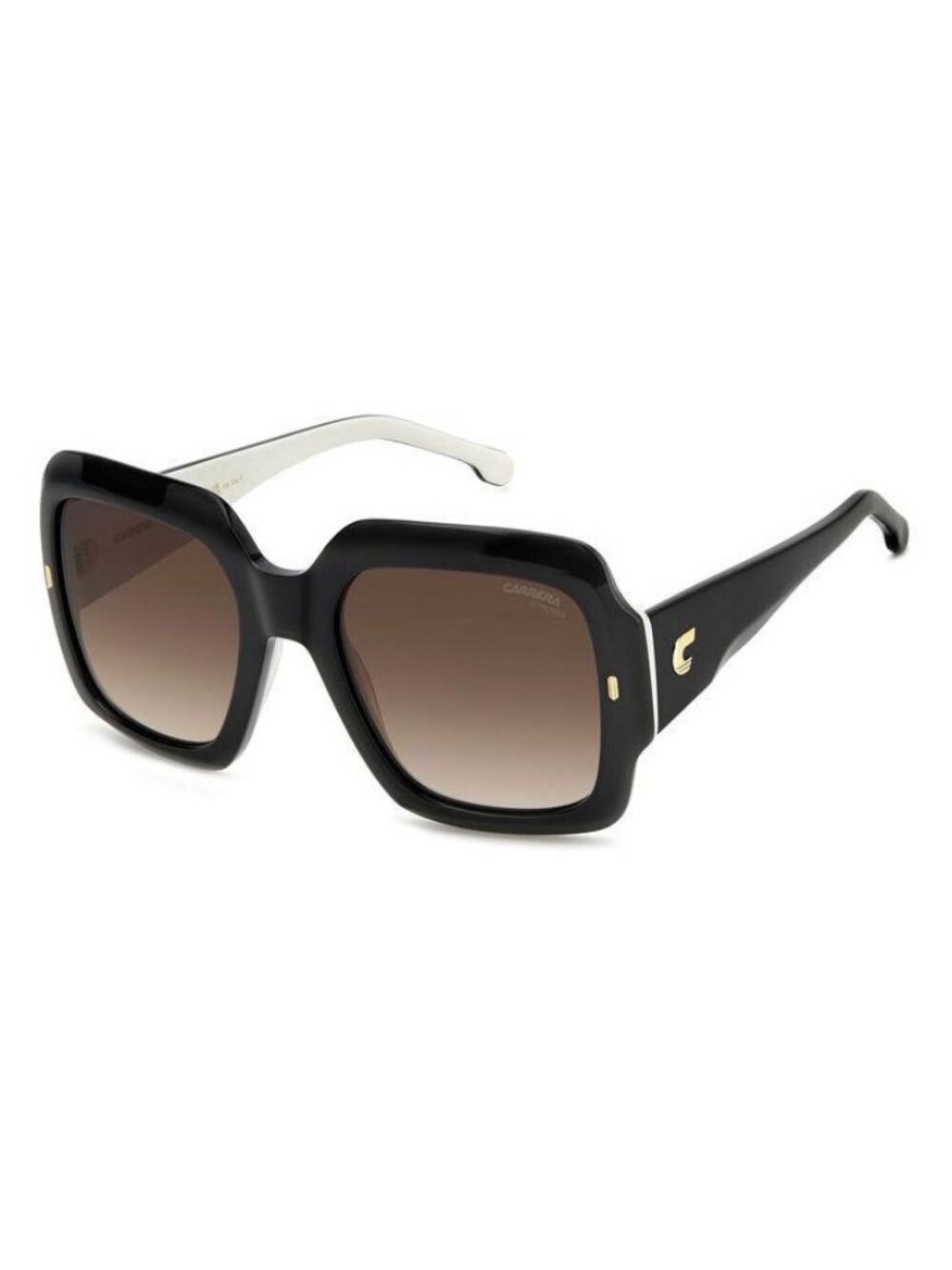 New Carrera Women's Sunglasses White Square Brown Lens Acetate Frame 3004 S 80S